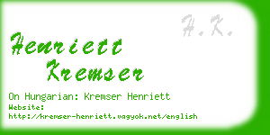 henriett kremser business card
